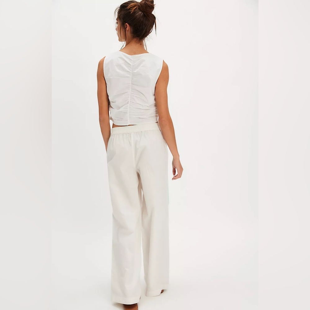 NWT FREE PEOPLE Team Spirit Pull-On Pants In Bleached Aqua Combo MSRP $128 - Picture 3 of 11